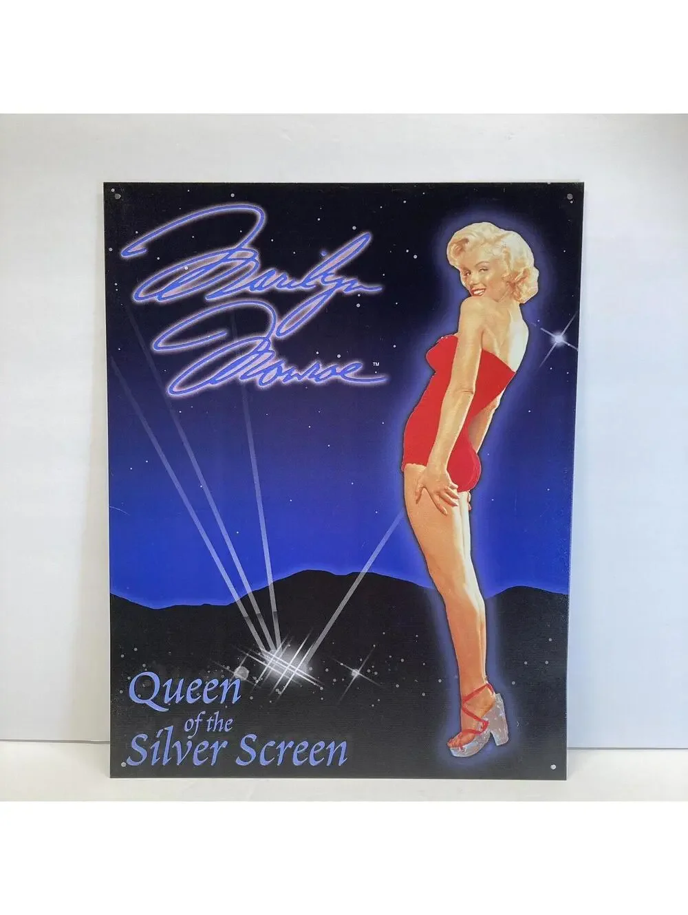 Marilyn Monroe Queen of the Silver Screen Metal Sign 1999 Vintage